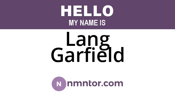 Lang Garfield