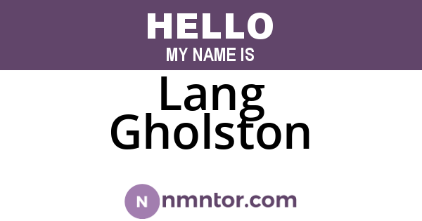 Lang Gholston