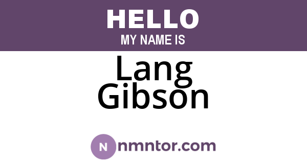 Lang Gibson