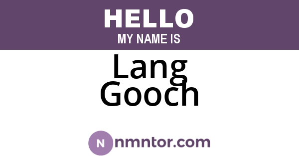 Lang Gooch