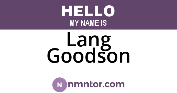 Lang Goodson