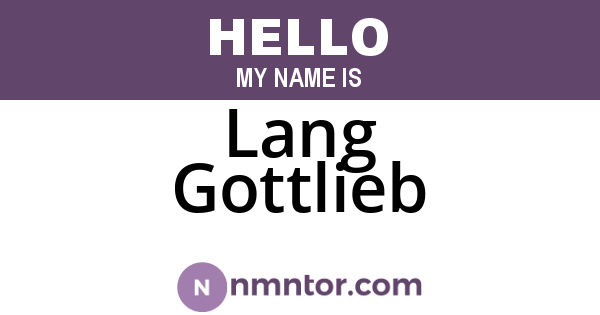 Lang Gottlieb