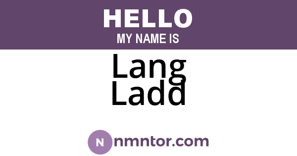 Lang Ladd