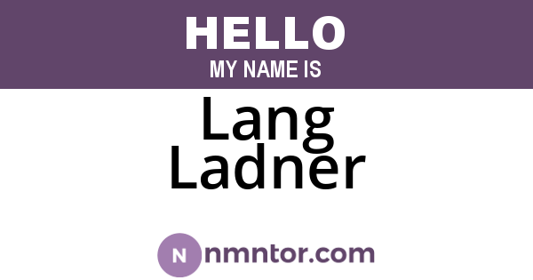 Lang Ladner