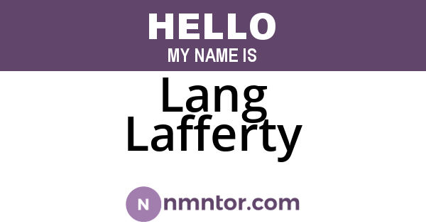 Lang Lafferty