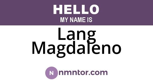 Lang Magdaleno
