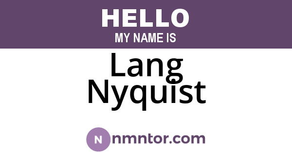 Lang Nyquist