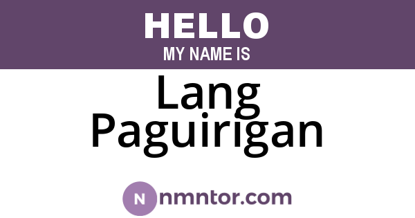 Lang Paguirigan