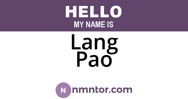Lang Pao
