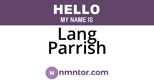 Lang Parrish