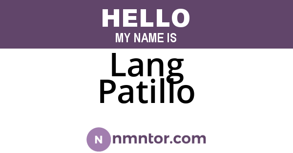 Lang Patillo