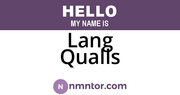 Lang Qualls