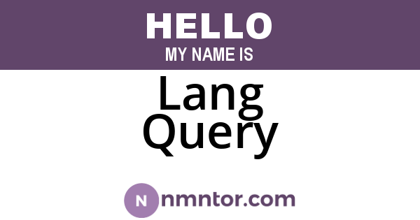 Lang Query