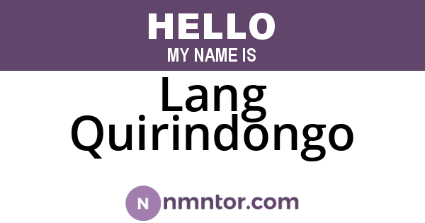Lang Quirindongo