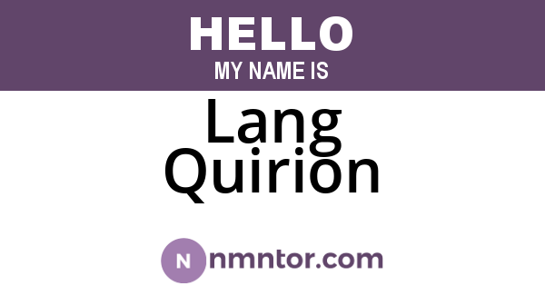 Lang Quirion