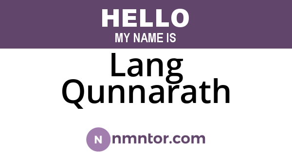 Lang Qunnarath