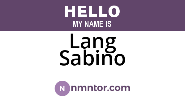 Lang Sabino
