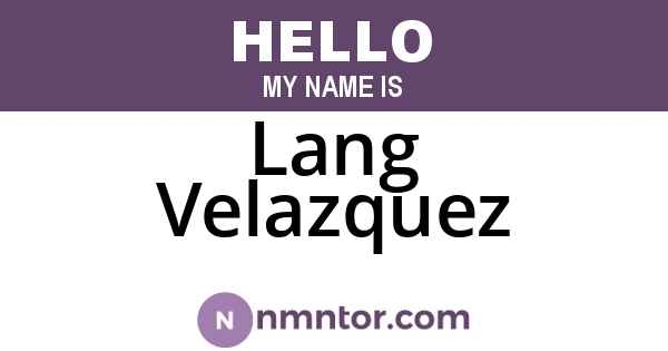 Lang Velazquez