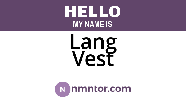 Lang Vest