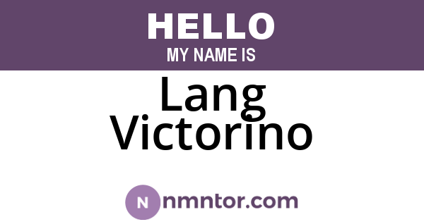 Lang Victorino