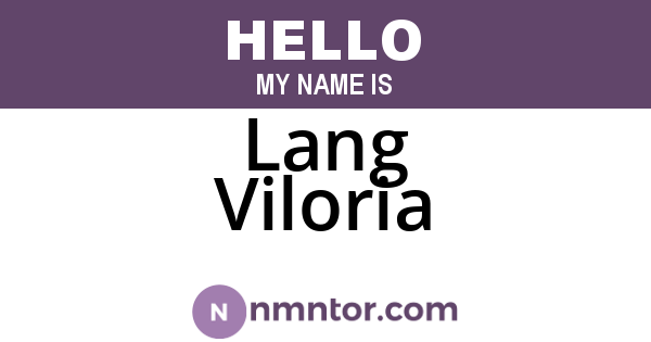 Lang Viloria