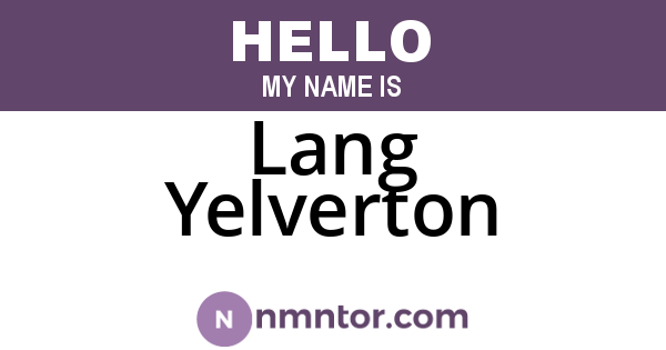 Lang Yelverton
