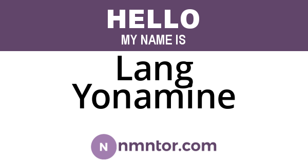 Lang Yonamine