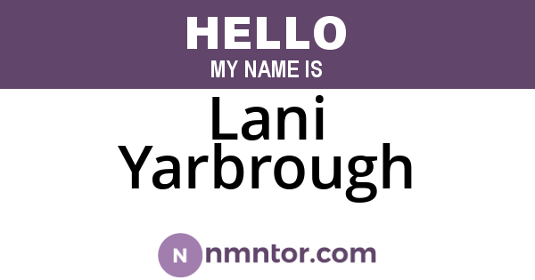 Lani Yarbrough