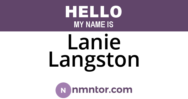 Lanie Langston