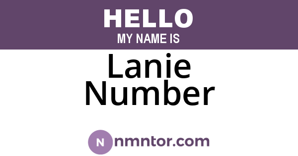 Lanie Number