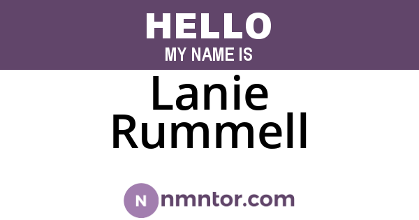 Lanie Rummell