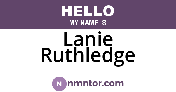 Lanie Ruthledge