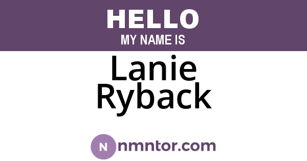 Lanie Ryback