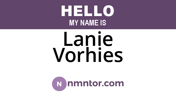 Lanie Vorhies