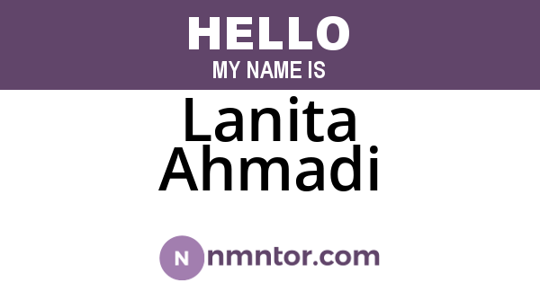 Lanita Ahmadi