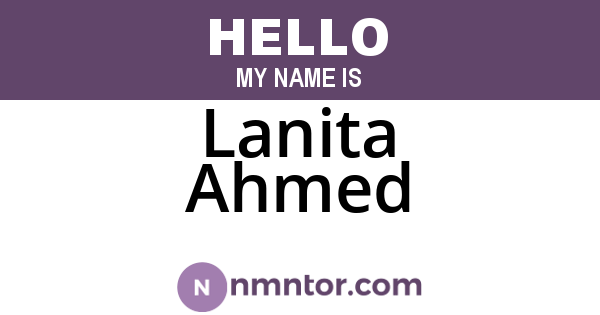 Lanita Ahmed