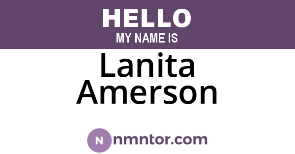 Lanita Amerson
