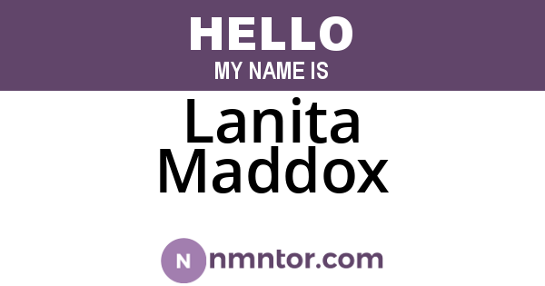 Lanita Maddox