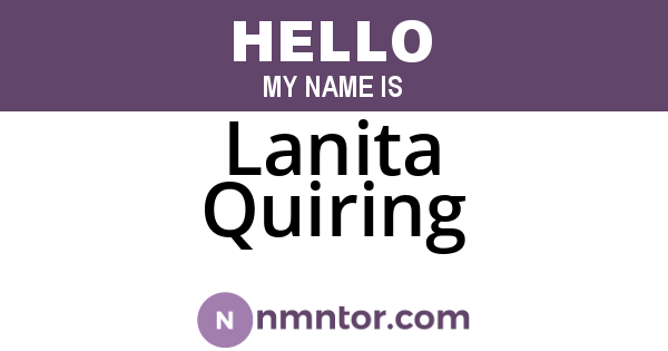 Lanita Quiring