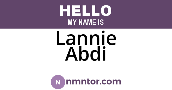 Lannie Abdi