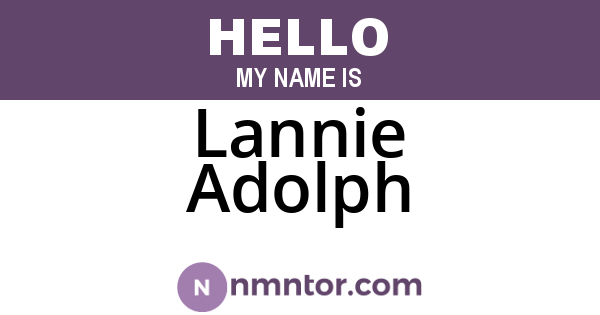 Lannie Adolph