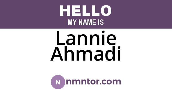 Lannie Ahmadi