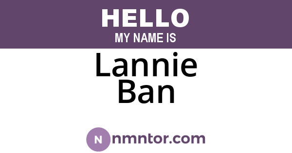 Lannie Ban