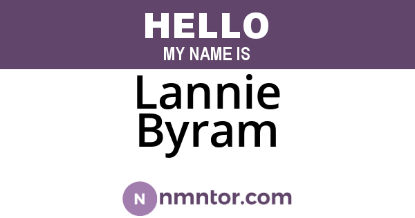 Lannie Byram