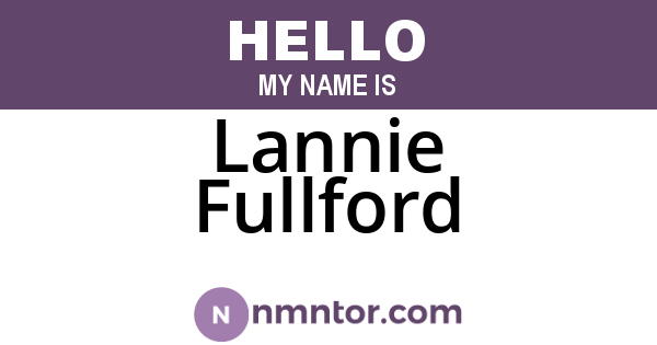 Lannie Fullford