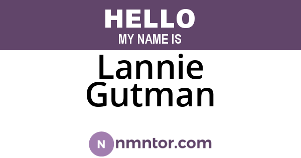 Lannie Gutman
