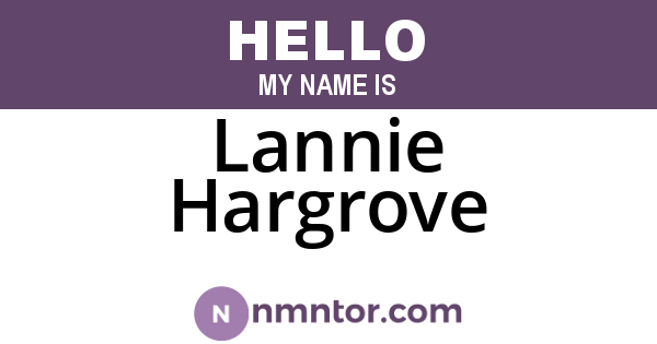 Lannie Hargrove