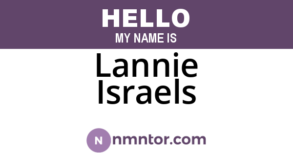 Lannie Israels