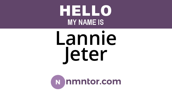 Lannie Jeter