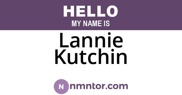 Lannie Kutchin
